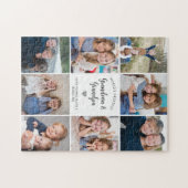 Personalisierte 8-Foto-Collage Großeltern Modern Puzzle (Horizontal)