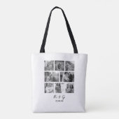 Personalisierte 8-Foto-Collage-Tragetasche Tasche (Rückseite)