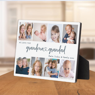 Personalisierte 8-Foto-Großeltern Wir lieben dich Fotoplatte