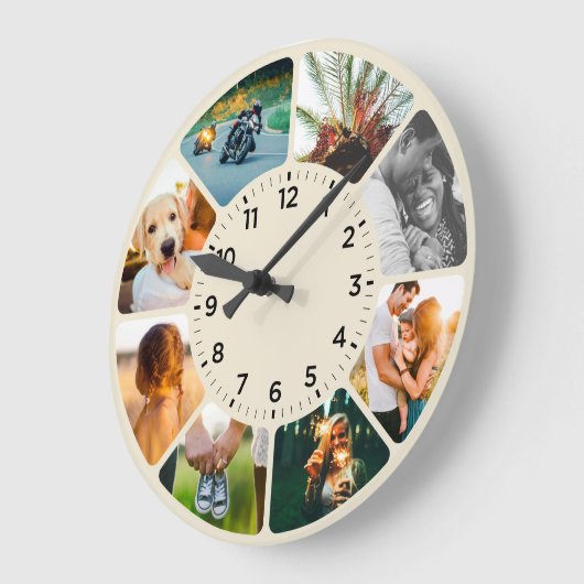 Personalisierte 8 gerundete Foto Große Uhr (Winkel)