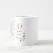 Personalisierte 90 Dinge, die wir an dir lieben Kaffeetasse (Vorderseite Links)