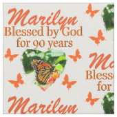 PERSONALISIERTE 90. GEBURTSTAG BUTTERFLY FABRIC STOFF (Nahaufnahme)