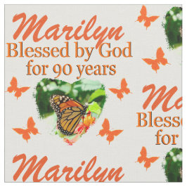 PERSONALISIERTE 90. GEBURTSTAG BUTTERFLY FABRIC STOFF