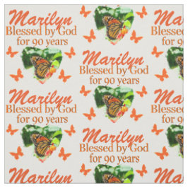 PERSONALISIERTE 90. GEBURTSTAG BUTTERFLY FABRIC STOFF