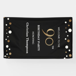 Personalisierte 90. Geburtstag-Goldfetti Banner