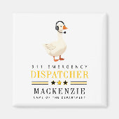 Personalisierte 911-Dispatcher-Gans mit Headset Magnet (Vorne)