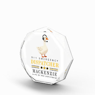 Personalisierte 911-Dispatcher-Gans mit Kopfhörer- Fotoblock