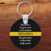 Personalisierte 911-Dispatcher-Goldlinie Schlüsselanhänger (Vorderseite)