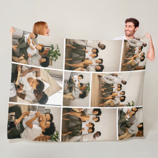 Personalisierte 9-Foto-Collage Fleecedecke (Beispiel)