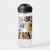 Personalisierte 9-Foto-Collage Moderner Name Trinkflasche (Vorderseite)