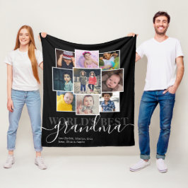 Personalisierte 9 Foto- und Textfoto-Collage Fleecedecke