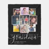 Personalisierte 9 Foto- und Textfoto-Collage Fleecedecke (Vorderseite)