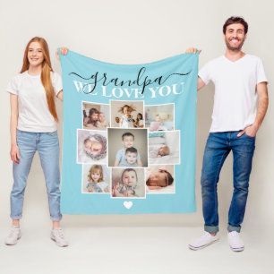 Personalisierte 9 Foto- und Textfoto-Collage Fleecedecke