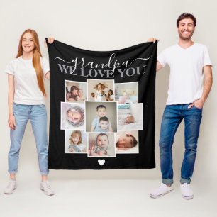 Personalisierte 9 Foto- und Textfoto-Collage Fleecedecke