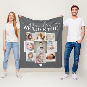 Personalisierte 9 Foto- und Textfoto-Collage Fleecedecke