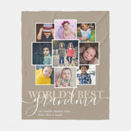 Personalisierte 9 Foto- und Textfoto-Collage Fleecedecke