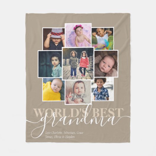 Personalisierte 9 Foto- und Textfoto-Collage Fleecedecke (Vorderseite)