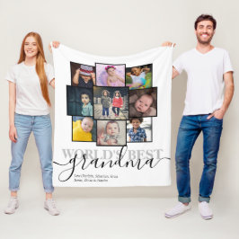 Personalisierte 9 Foto- und Textfoto-Collage Fleecedecke