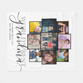 Personalisierte 9 Foto- und Textfoto-Collage Fleecedecke (Vorderseite (Horizontal))