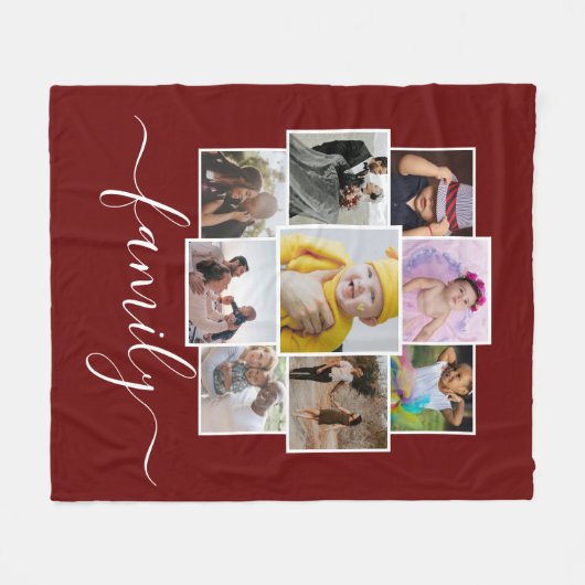 Personalisierte 9 Foto- und Textsammlung Fleecedecke (Vorderseite (Horizontal))