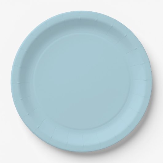 Personalisierte 9" runde, helle blaue Papierplatte Pappteller (Vorderseite)