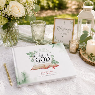 Personalisierte A Child Of God Baby-Party Gästebuch