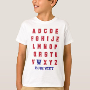 Personalisierte ABC-Alphabet-Buchstaben W ist für T-Shirt