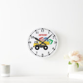 Personalisierte ABC-Dump-LKW-Baumaschinen Runde Wanduhr (Zuhause)