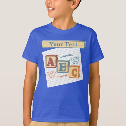 Personalisierte ABC-Lernschule T-Shirt (Vorderseite)