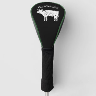 Personalisierte Abdeckung mit Kuh-Silhouette Golf Headcover