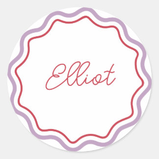 Personalisierte, abgerundete Wavy Runder Aufkleber