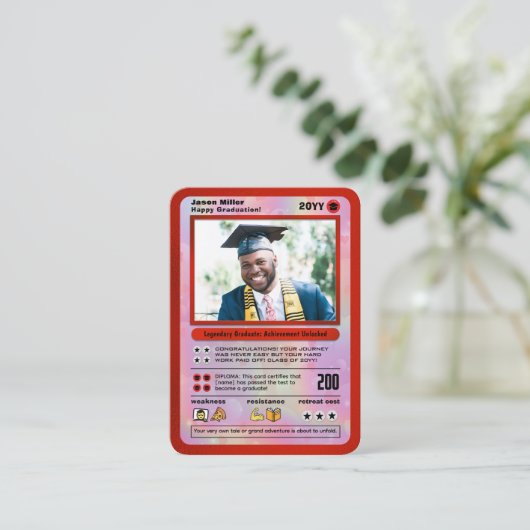 Personalisierte Abschluss Card Graduate Trading Ca Telefonnummerkarte (Stehend Vorderseite)