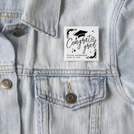Personalisierte Abschluss Elegantes Skript Sterne Button (Beispiel)