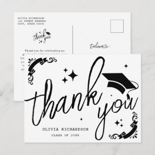 Personalisierte Abschluss Elegantes Skript Sterne  Postkarte
