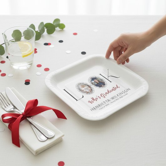 Personalisierte Abschluss-Foto-Erinnerungspapierte Pappteller