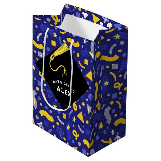 Personalisierte Abschluss-Geschenktasche Medium Mittlere Geschenktüte (Vorderseite Schrägansicht)