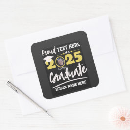 Personalisierte Abschluss-Klasse der Proud-Familie Quadratischer Aufkleber