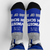Personalisierte Abschluss Socks - Royal Blue & Gra Socken (Oben)