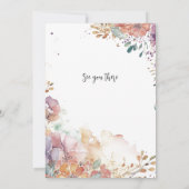 Personalisierte Abschluss Wasserfarben-Blume Einladung (Rückseite)