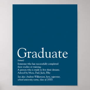 Personalisierte Abschlussdefinition Moderne Blaue  Poster