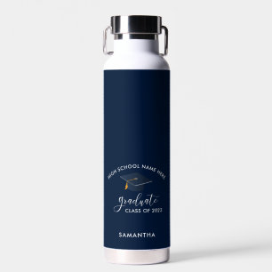 Personalisierte Abschlussfeier 2026 Navy Blau Hoch Trinkflasche