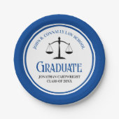 Personalisierte Abschlussfeier der Blue Law School Pappteller (Vorderseite)