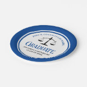 Personalisierte Abschlussfeier der Blue Law School Pappteller (Schrägansicht)