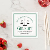 Personalisierte Abschlussfeier der grünen juristis Serviette (Beispiel)