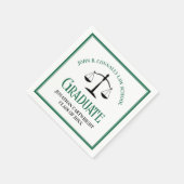 Personalisierte Abschlussfeier der grünen juristis Serviette (Ecke)