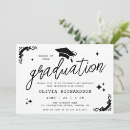 Personalisierte Abschlussfeier Elegantes Skript St Einladung