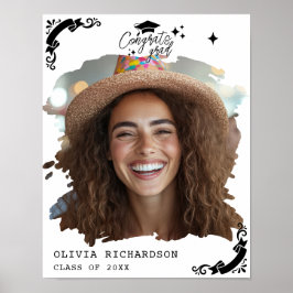 Personalisierte Abschlussfeier Elegantes Skript St Poster