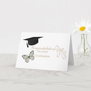 Personalisierte Abschlussfeier mit Schmetterlingen Karte