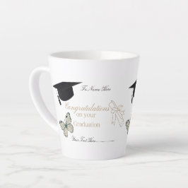 Personalisierte Abschlussfeier mit Schmetterlingen Milchtasse