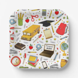 Personalisierte Abschlussfeier-Papierteller Pappteller